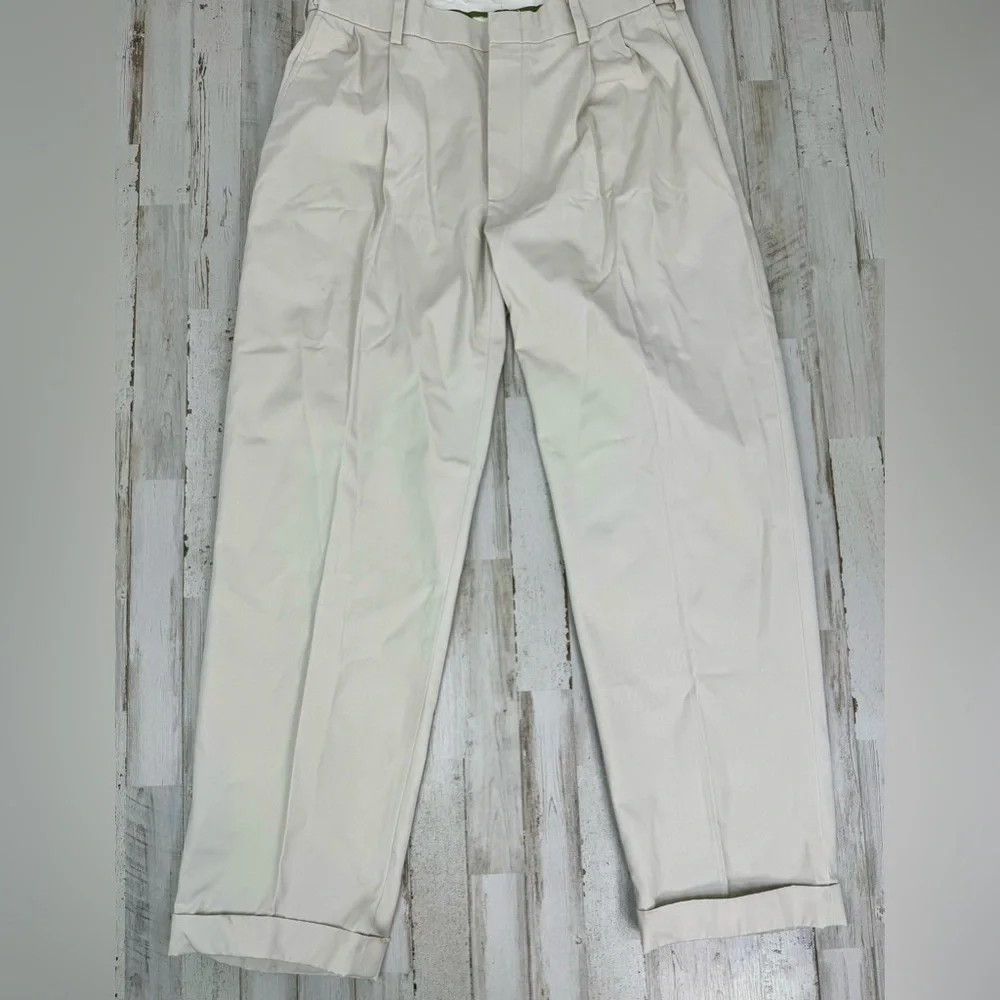 Orvis Pants Mens 34x30 Pleated Golf Straight Leg Casual Cream - Picture 4 of 11